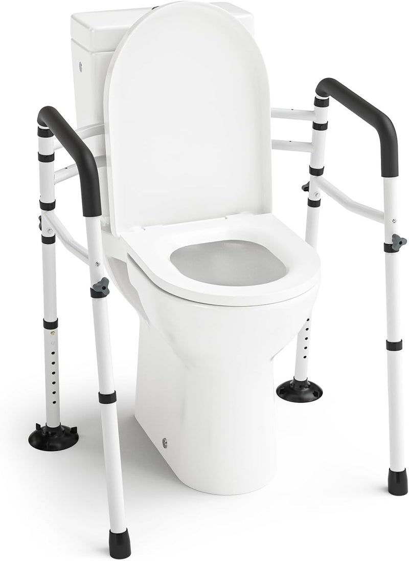 WAYES Toilet Safety Rails, Adjustable Detachable Toilet Frame for Elderly, Seniors, Handicap & Disabled, Foldable Handicap Toilet Handles Fit Most Toilets (300 LB) - Image 1